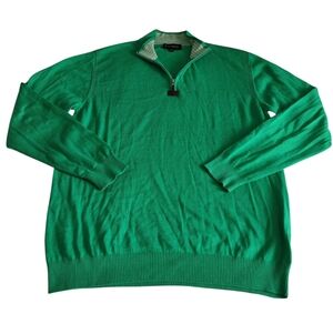 Allen Edmonds Quarter Zip Pullover Mens Large Tall Green